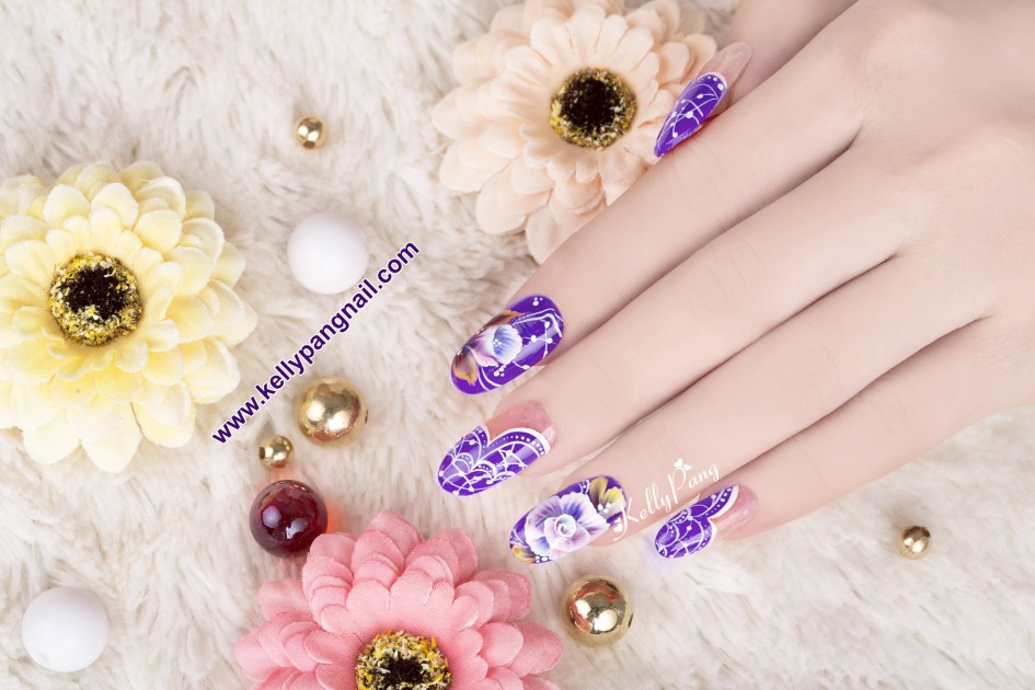 Cách Vẽ Mẫu Nail Hoa Khoe Sắc Thắm Cách Vẽ Mẫu Nail Hoa Khoe Sắc Thắm