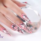 Hướng dẫn phối nail design marble đỏ trắng Hướng dẫn phối nail design marble đỏ trắng